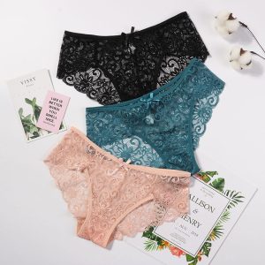 Women's Floral Lace Panties Set